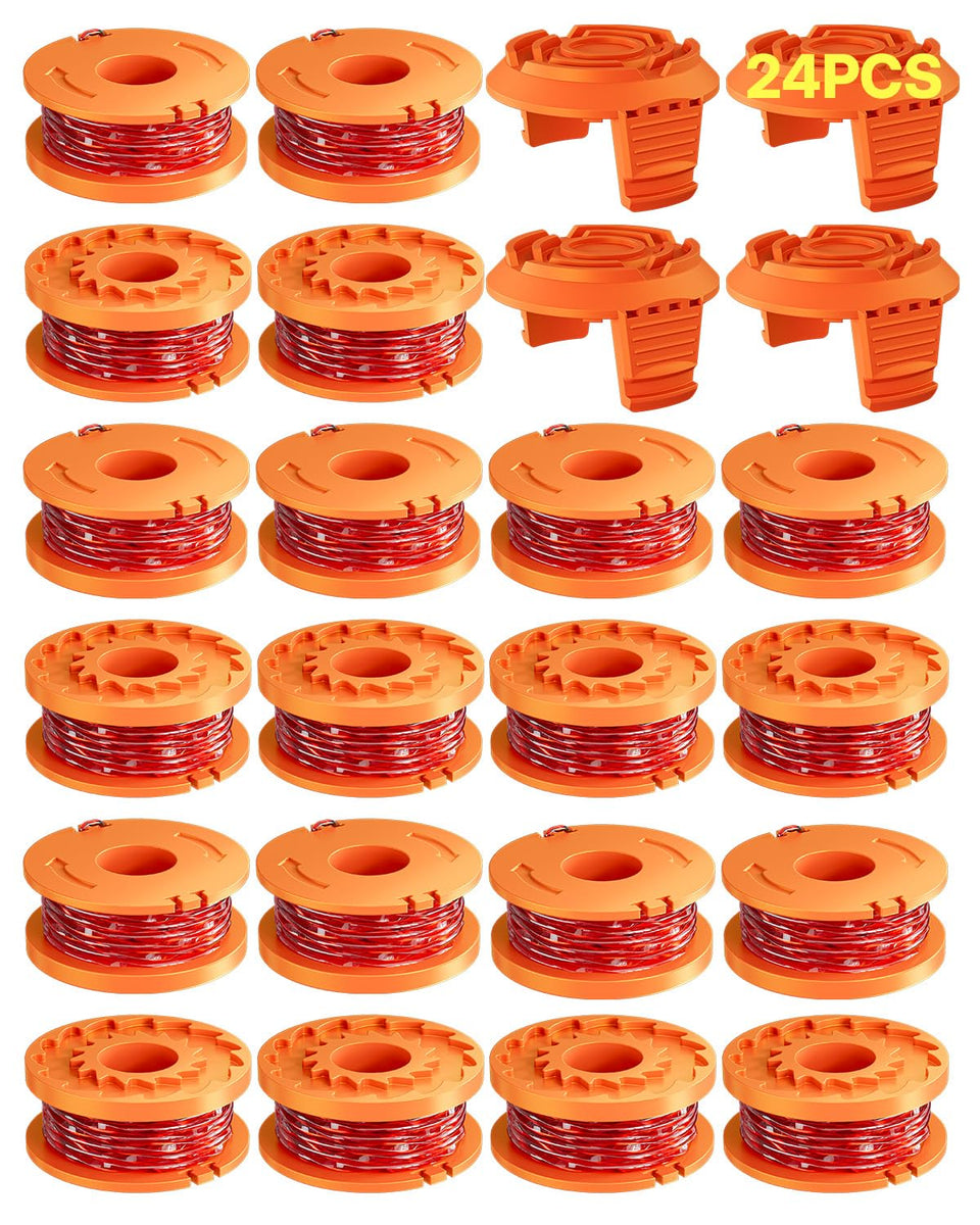 Eventronic Worx-compatible trimmer spool with 0.065 inch line for durable, low-resistance cutting.