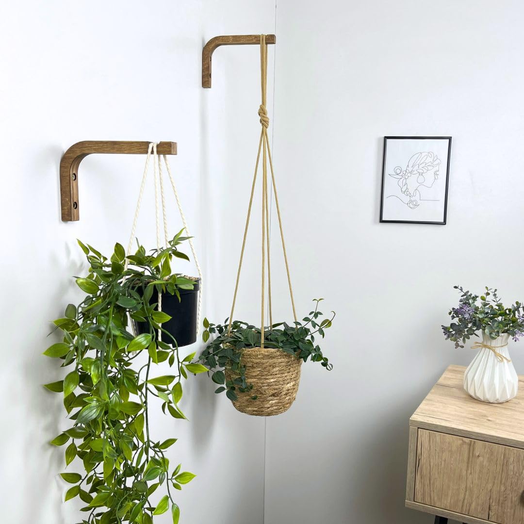 Solid mounting on brick or wood using EvenWood hooks for reliable plant and lantern displays.