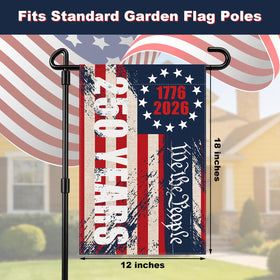 Eveqora 250th anniversary flag 12x18 inch size fits most garden flag poles.