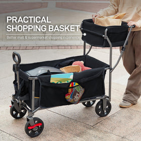 EVER ADVANCED cart includes cup holders and side pockets for drinks and quick items.