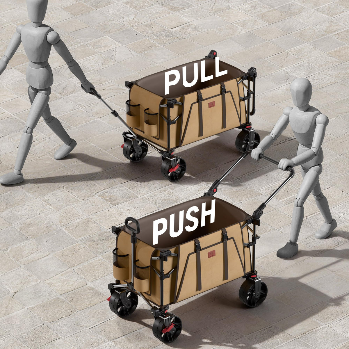 Ever Advanced wagon with canopy removed for compact storage.