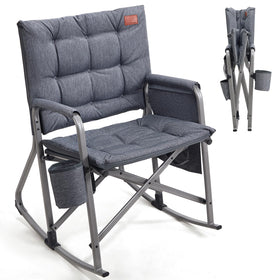 EVER ADVANCED folding rocking chair closed for easy transport.