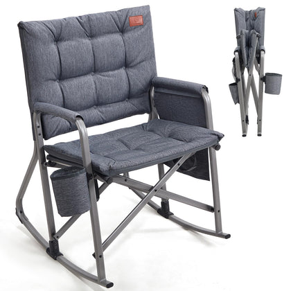 EVER ADVANCED folding rocking chair closed for easy transport.
