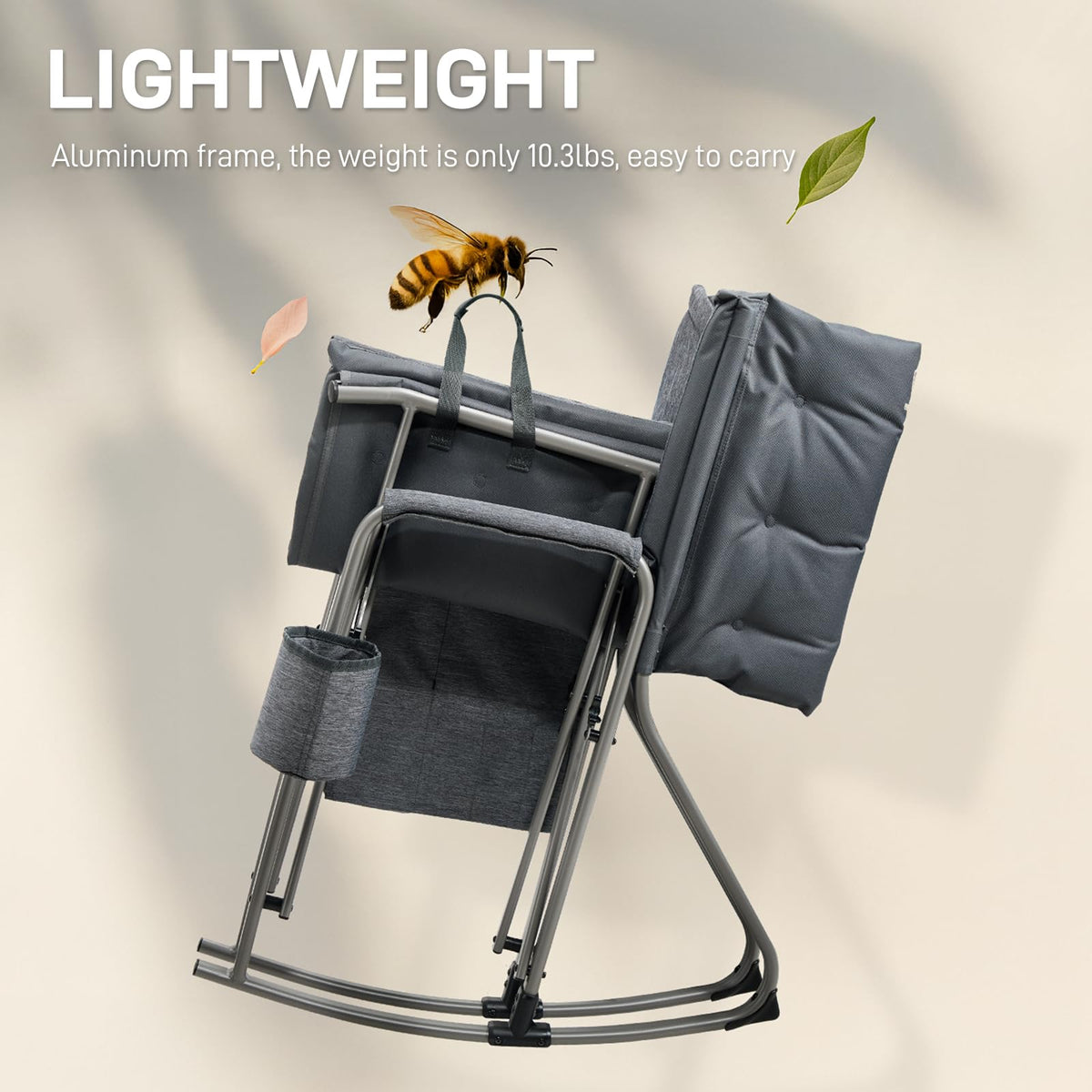 EVER ADVANCED folding rocking chair portable design for transport.