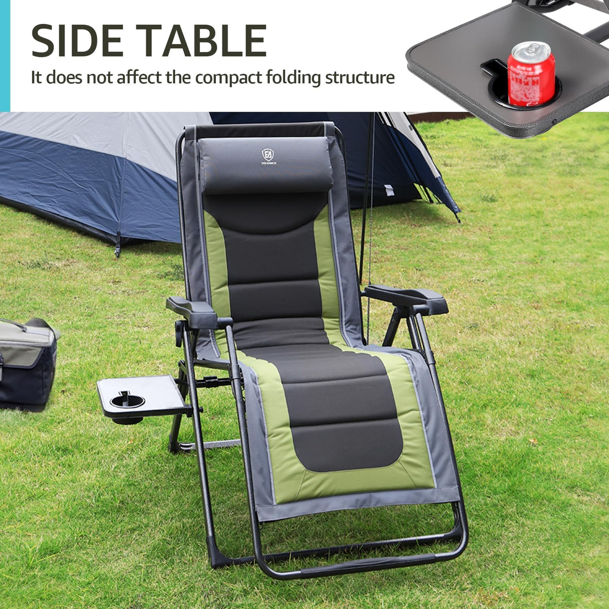 Ever Advanced recliner backrest in olive green provides ergonomic support