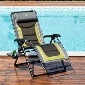 Ever Advanced padded headrest on olive green recliner adds neck comfort