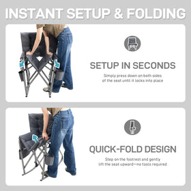 EVER ADVANCED rocking chair padded seat for comfortable outdoor seating.