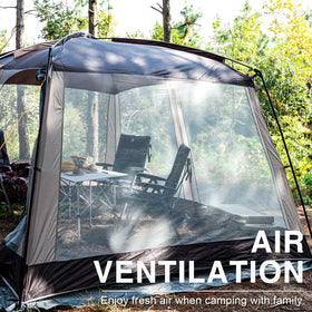 EVER ADVANCED sturdy fiberglass roof poles and steel frame provide solid shelter.