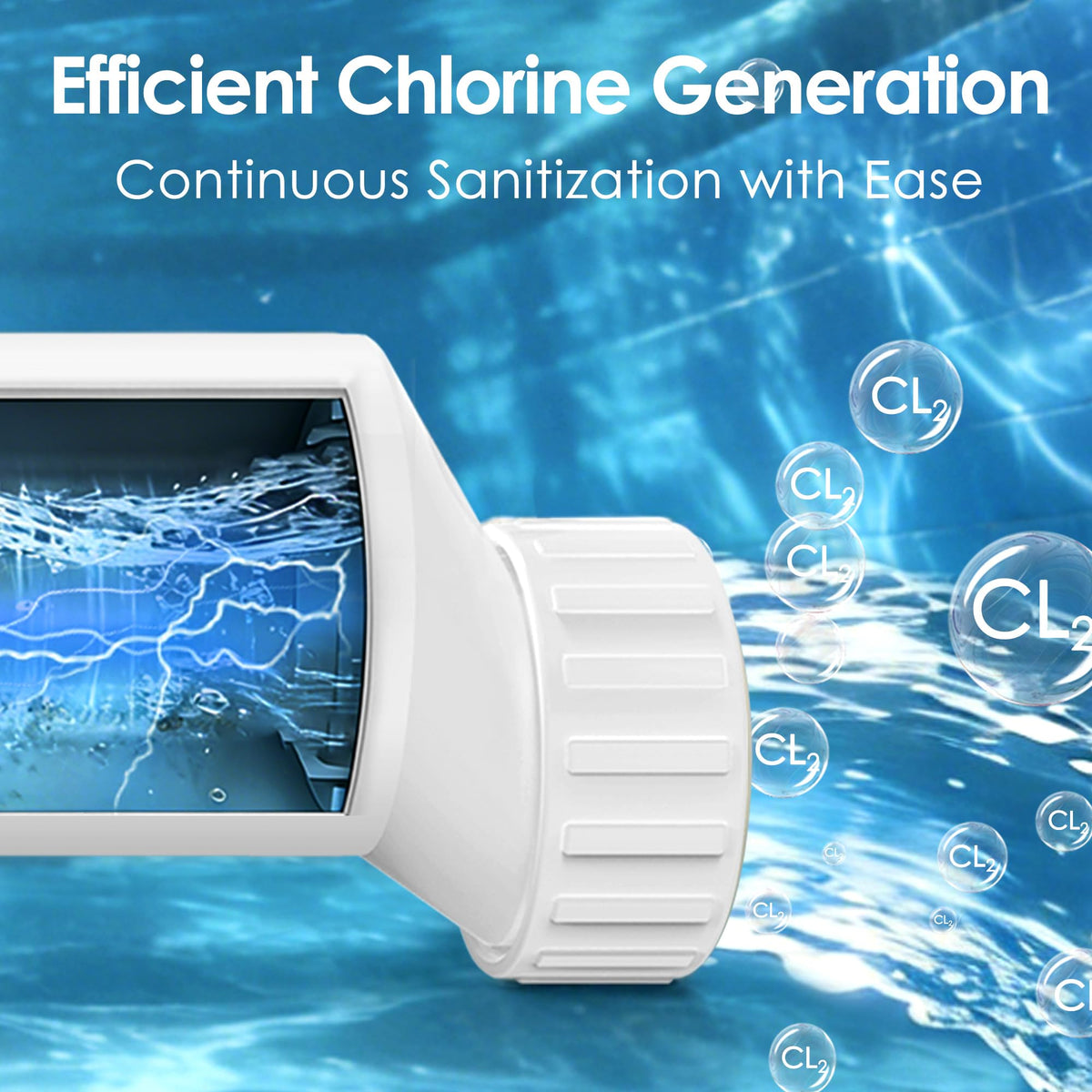EverCrystal efficient chlorine generation keeps water clean with a softer feel.