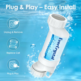 EverCrystal heavy-duty salt cell design resists corrosion for long-lasting pool performance.
