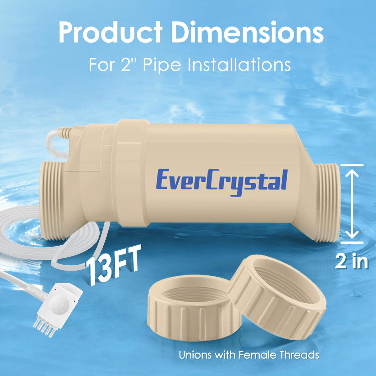 In-ground pool setup with EverCrystal salt cell in operation