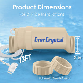 In-ground pool setup with EverCrystal salt cell in operation