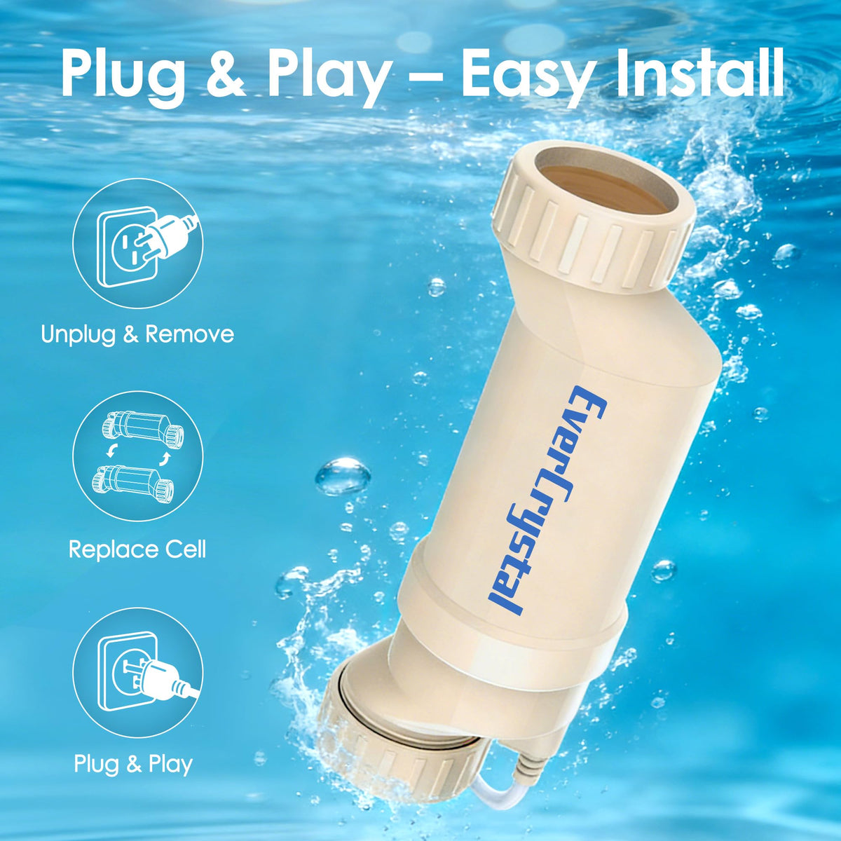 EverCrystal salt cell provides softer water for comfortable swims