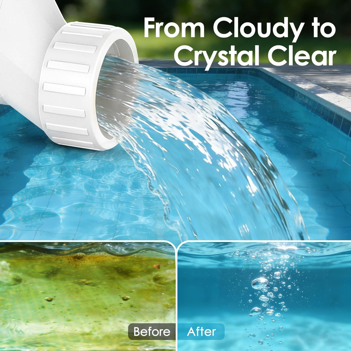 EverCrystal salt cell provides steady chlorine output for consistent pool water.