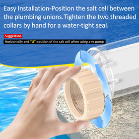 Salt cell sized for in-ground pools up to 15,000 gallons