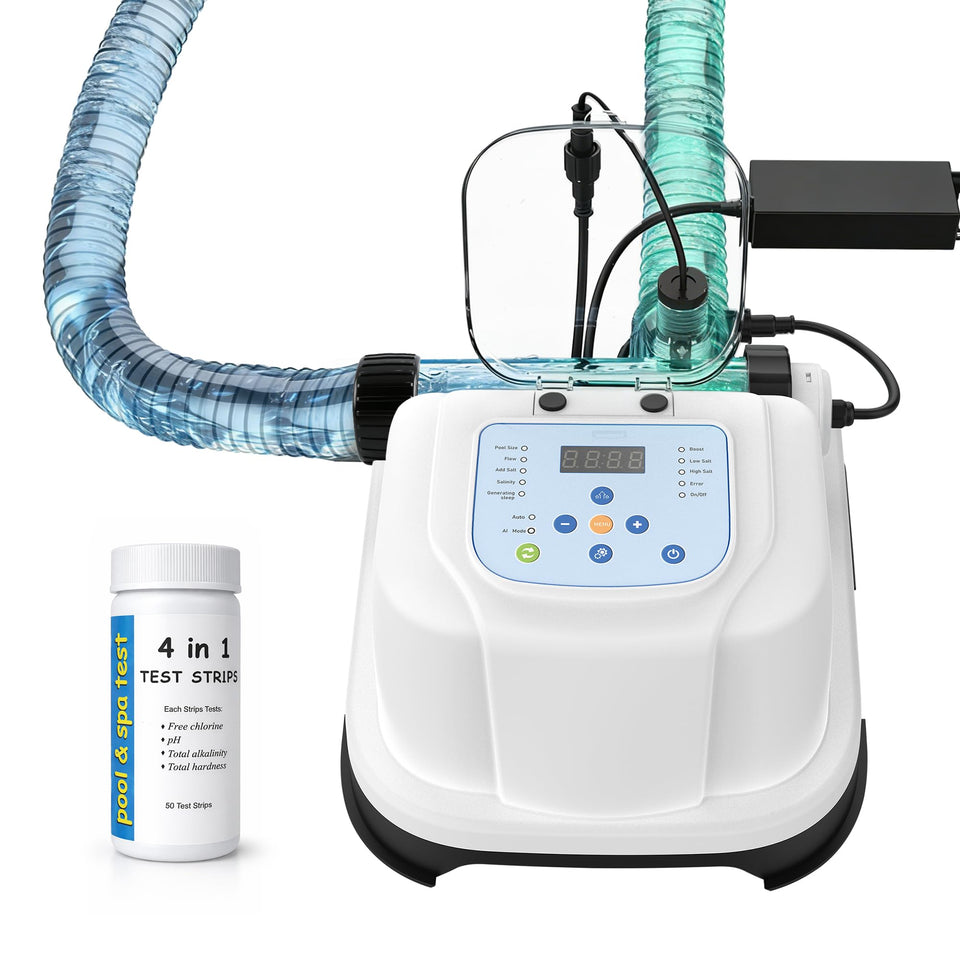 EverCrystal salt-chlorine generator unit improves water clarity for above-ground pools