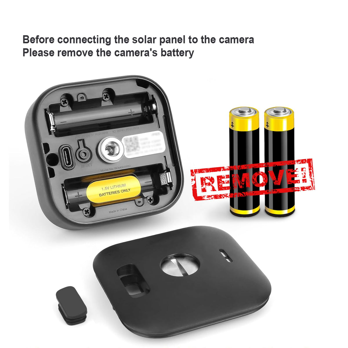 EverExceed Blink Outdoor solar panel waterproof plug protects the charging connection.