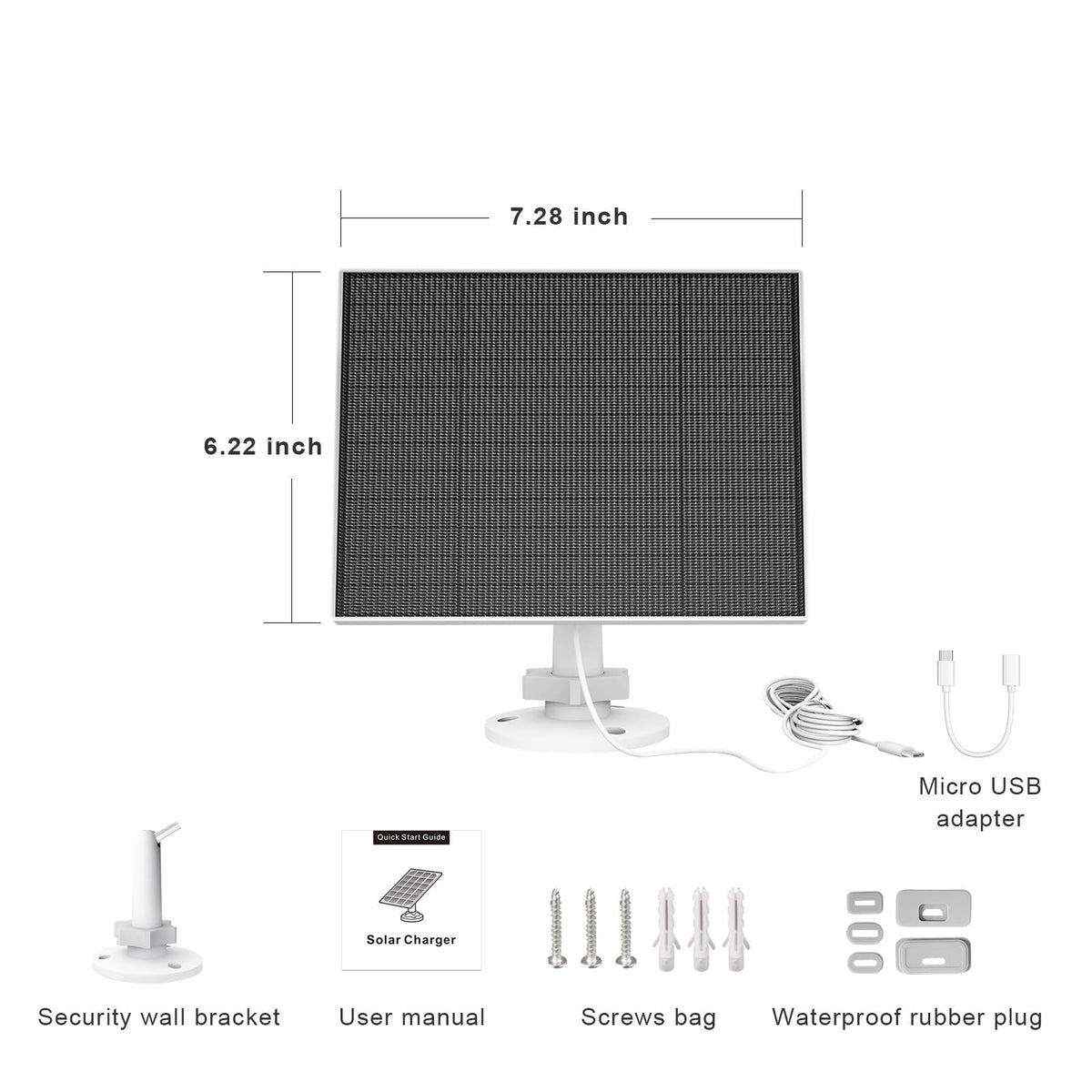 EverExceed micro USB adapter included supports Eufy camera connections.