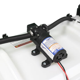 Everflo 12V diaphragm pump side profile highlighting lightweight, mobile use.