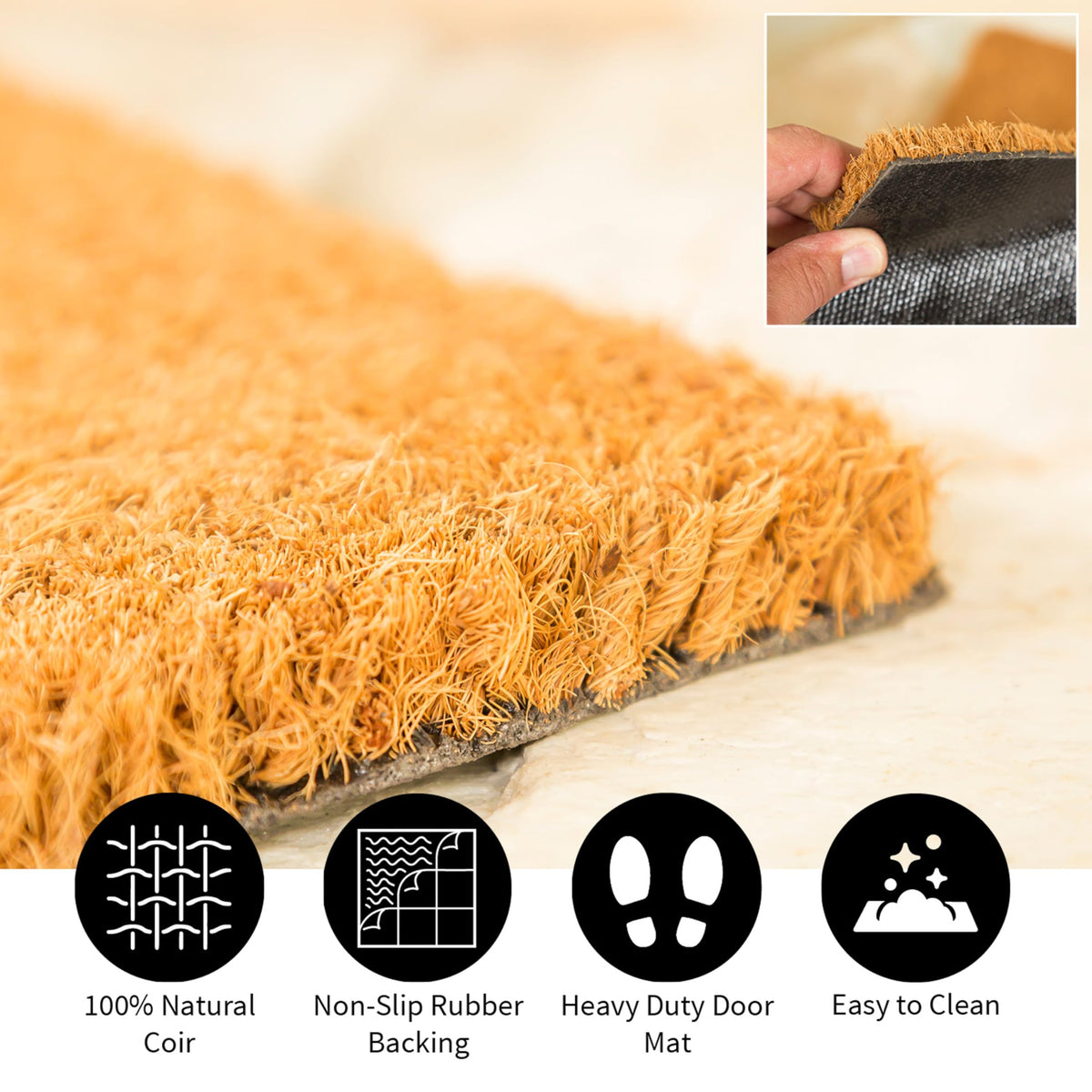 Evergreen Flag coir fibers deliver natural texture and durability.
