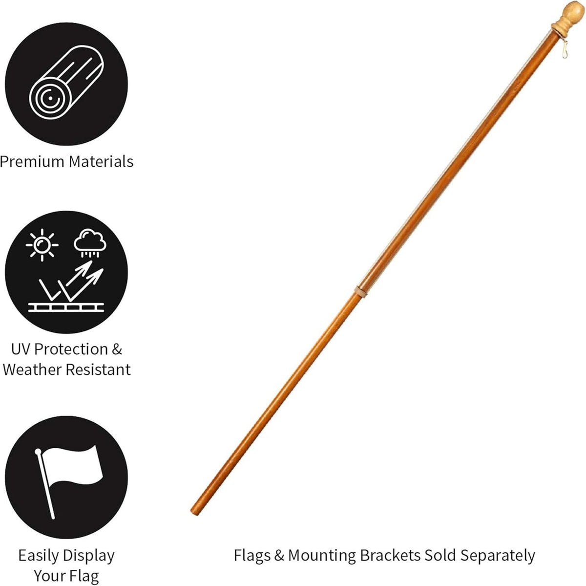 Evergreen Flag estate flag sleeve setup on wood pole, easy house display