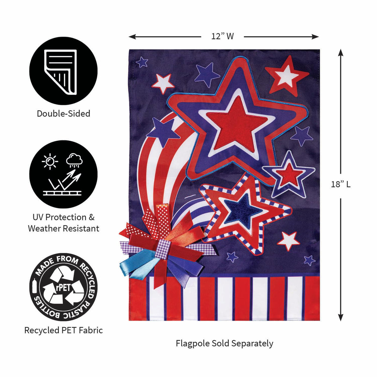Evergreen Flag heat-transferred patriotic artwork flag, sharp print from every angle.