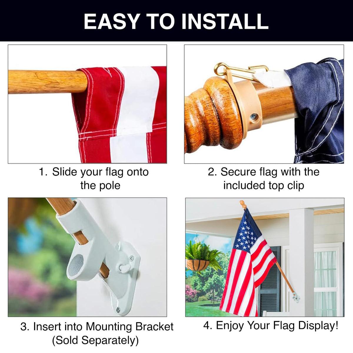 Evergreen Flag outdoor flag pole in garden, weatherproof and ready for steady mounting