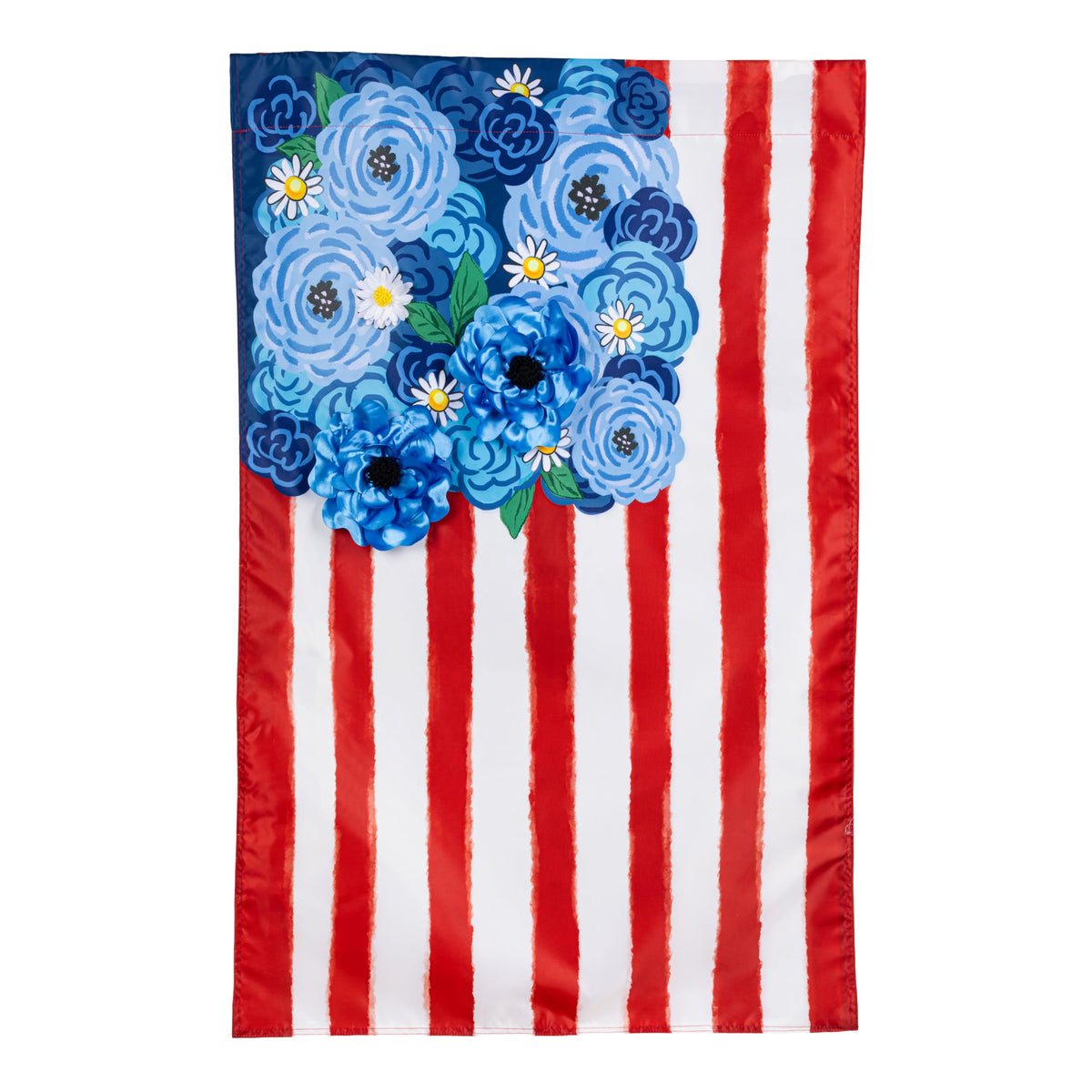 Evergreen Flag patriotic garden flag double-sided 12x18, ideal for outdoor stands and year-round use.