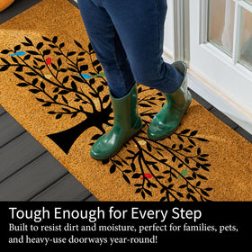 Evergreen Flag porch entryway mat enhances curb appeal year-round.