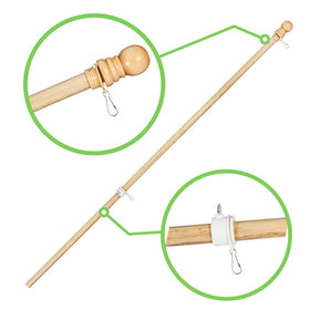 Evergreen Flag solid wood 56 flag pole length showcases full-height yard visibility.