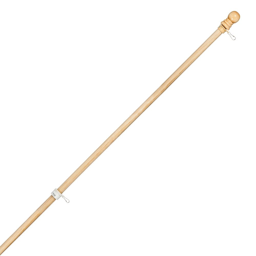 Evergreen Flag solid wood 56 flag pole ring clips secure sleeved flags reliably.