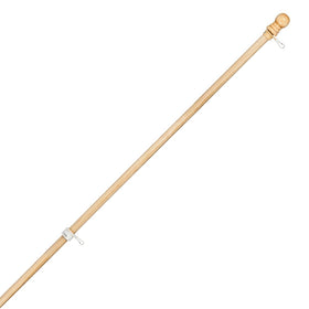 Evergreen Flag solid wood 56 flag pole ring clips secure sleeved flags reliably.
