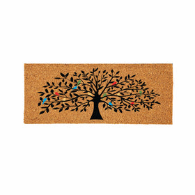 Evergreen Flag Tree of Life coir doormat for outdoor entry, durable welcome.
