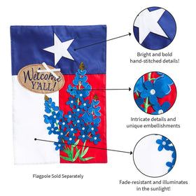 Evergreen Flag welcome Texas garden flag greets guests with seasonal appeal