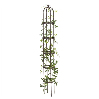 Evergreen Garden 7ft obelisk trellis provides sturdy decorative arch for climbing plants.