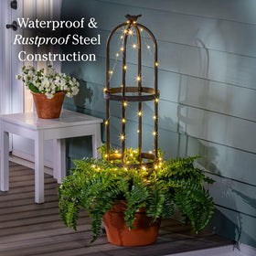Tools included for quick assembly of Evergreen Garden obelisk trellis