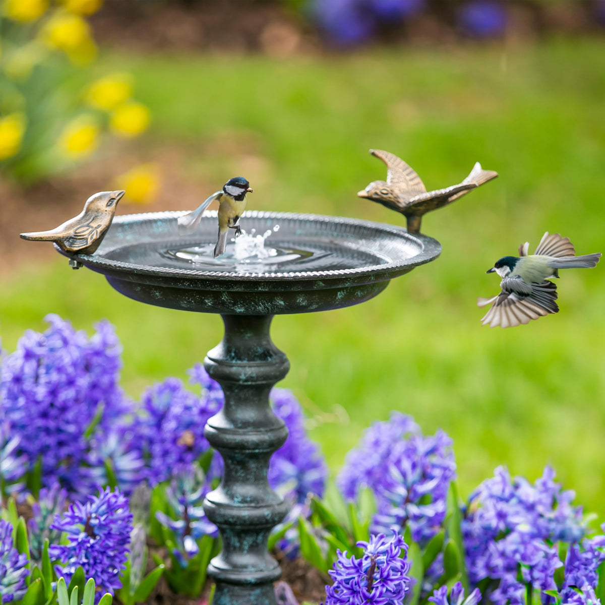 Evergreen Garden bird bath holds 64 oz of water for birds