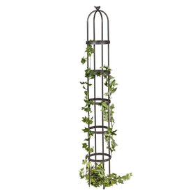 Evergreen Garden obelisk 7ft front view with bronze finish as a garden focal point