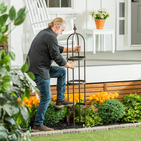 Evergreen Garden planter-trellis combo fits pots and raised beds for versatile gardening