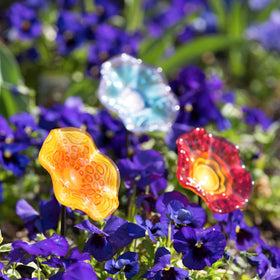 Sturdy stake included with Evergreen Garden glass plant picks for secure ground placement.