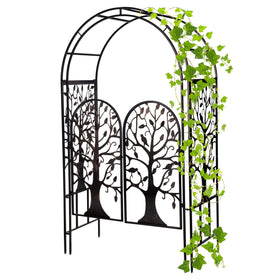 Evergreen Plow & Hearth Arch 84-inch height for garden entryways and climbing plants.