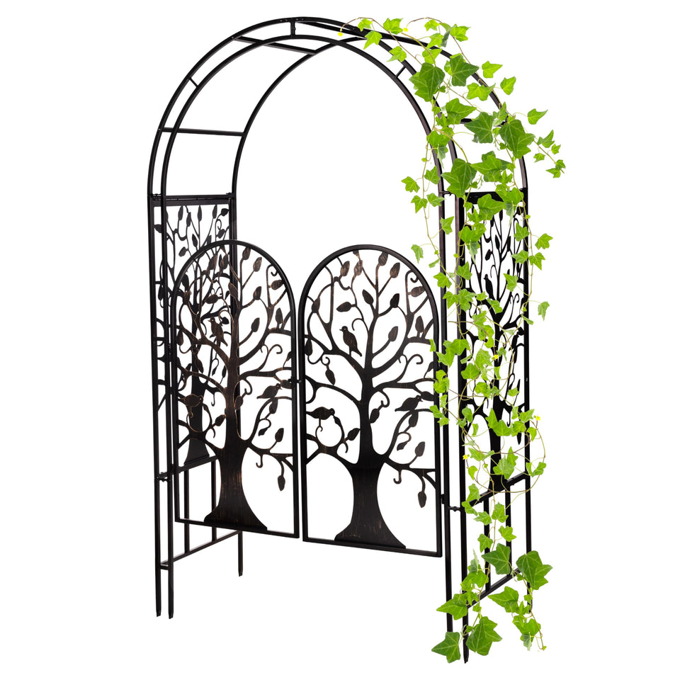 Evergreen Plow & Hearth Arch 84-inch height for garden entryways and climbing plants.
