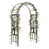 Evergreen Plow & Hearth Metal Garden Arch Trellis – 7 ft Freestanding Outdoor Arch for Climbing Plants