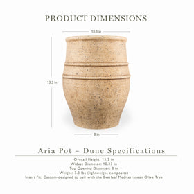 Everleaf Aria Planter in Dune, close-up texture emphasizes durable matte surface