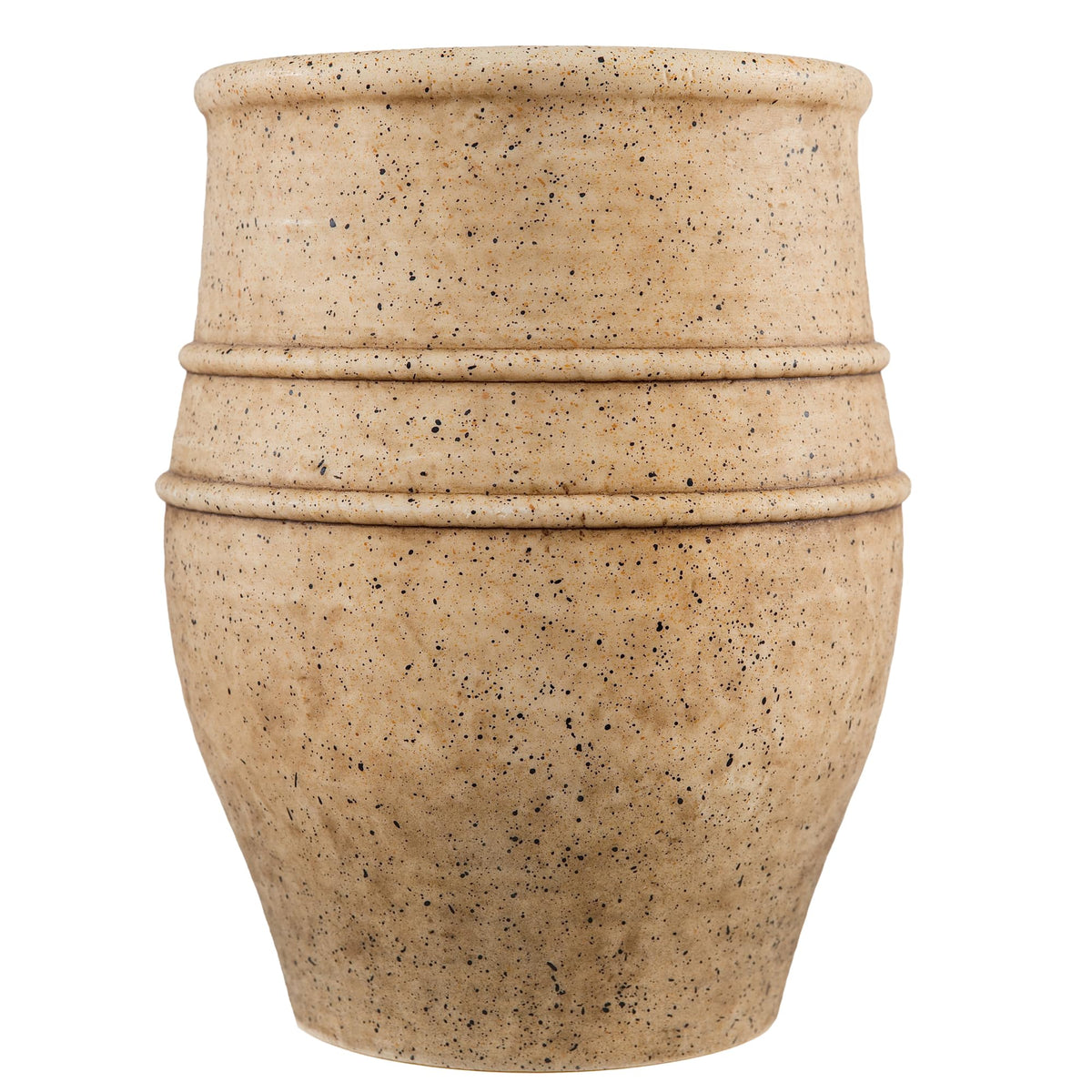 Everleaf Aria Planter in Dune, small front view, soft matte finish enhances modern interiors