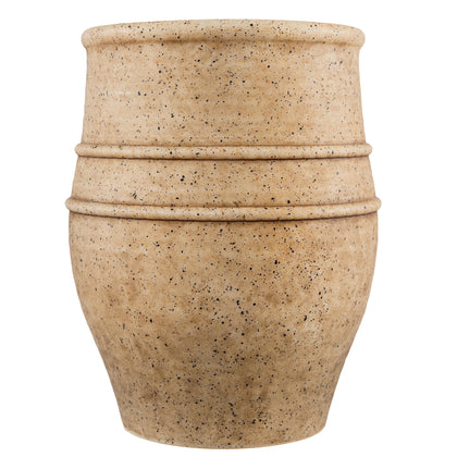 Everleaf Aria Planter in Dune, small front view, soft matte finish enhances modern interiors
