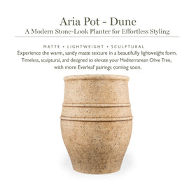 Everleaf Aria Planter in Dune, top-angle view shows texture of the matte finish