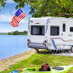 Everlling easy installation and relocation for traveling flag displays.