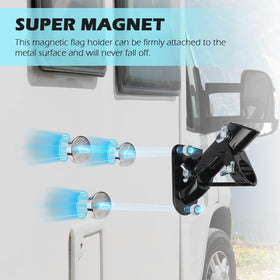 Everlling flag pole bracket offers 45 and 90-degree adjustment for versatile RV display.