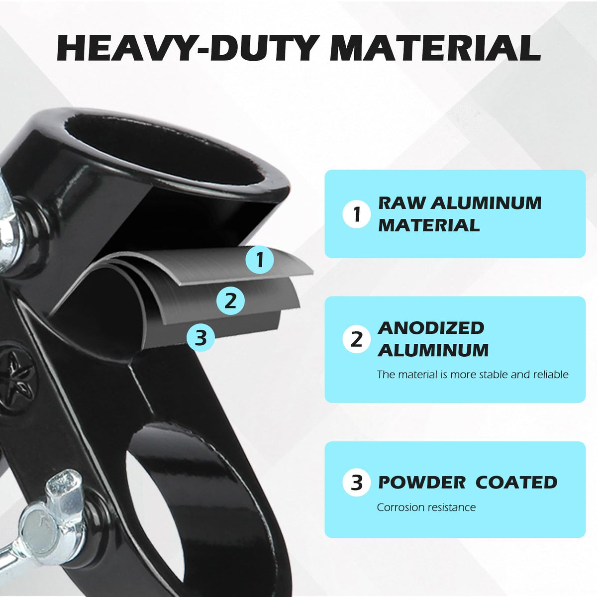 Everlling durable powder-coated finish withstands sun and rain on the road.